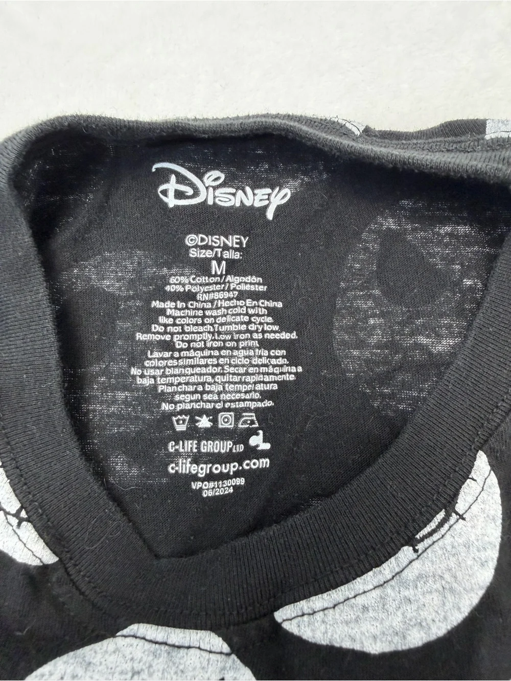 Disney Nightmare Before Christmas Jack Skellington Crop Top Shirt Size M Black